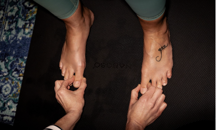 Precise reflexology work on the foot